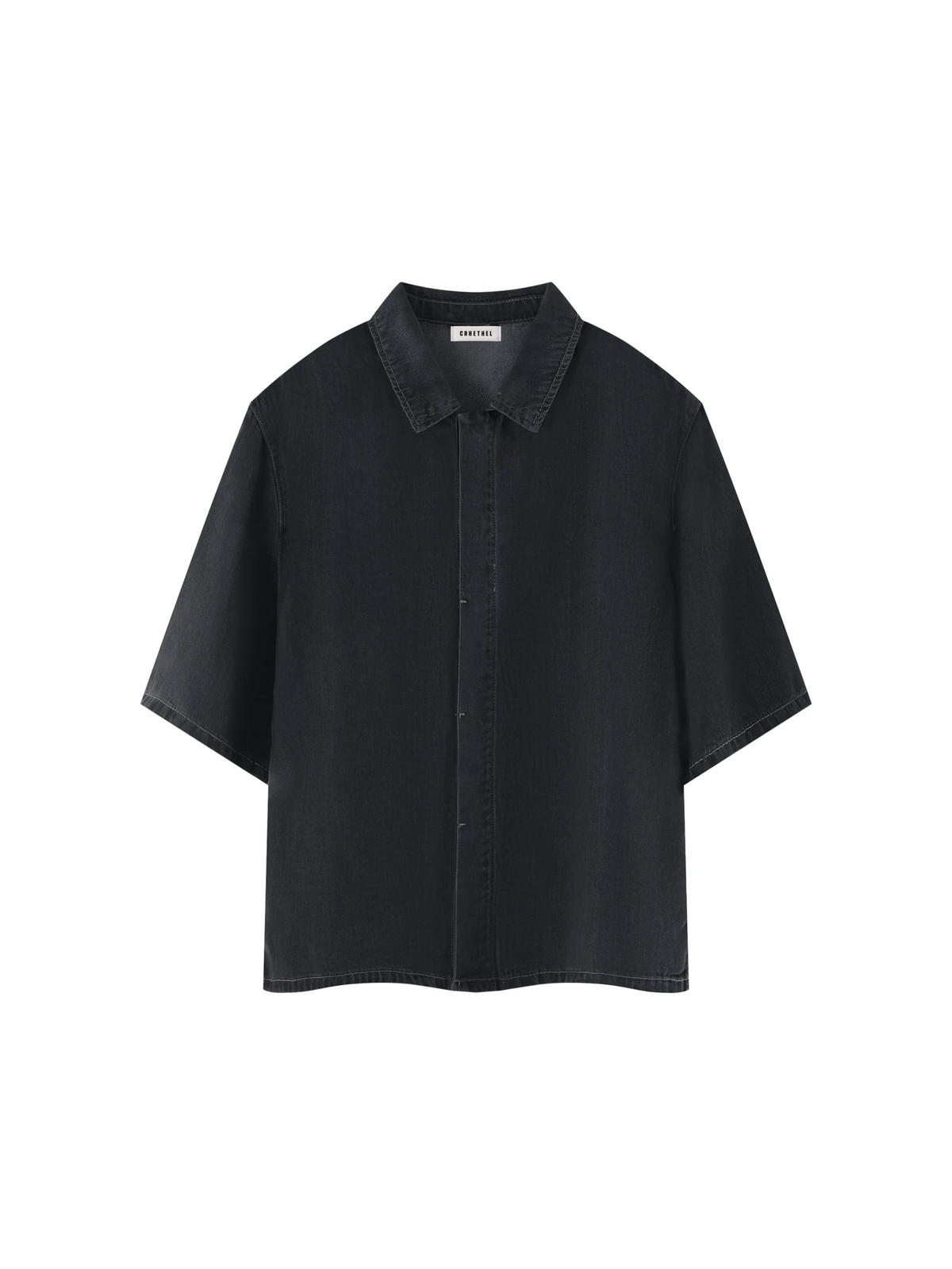 Unisex Vintage Wash Drop Shoulder Lyocell Shirt 2