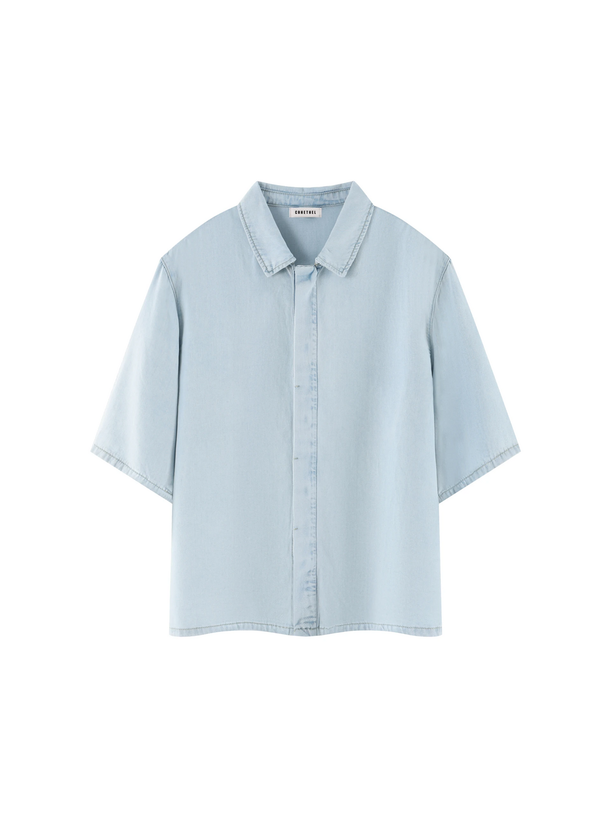 Unisex Vintage Wash Drop Shoulder Lyocell Shirt 2