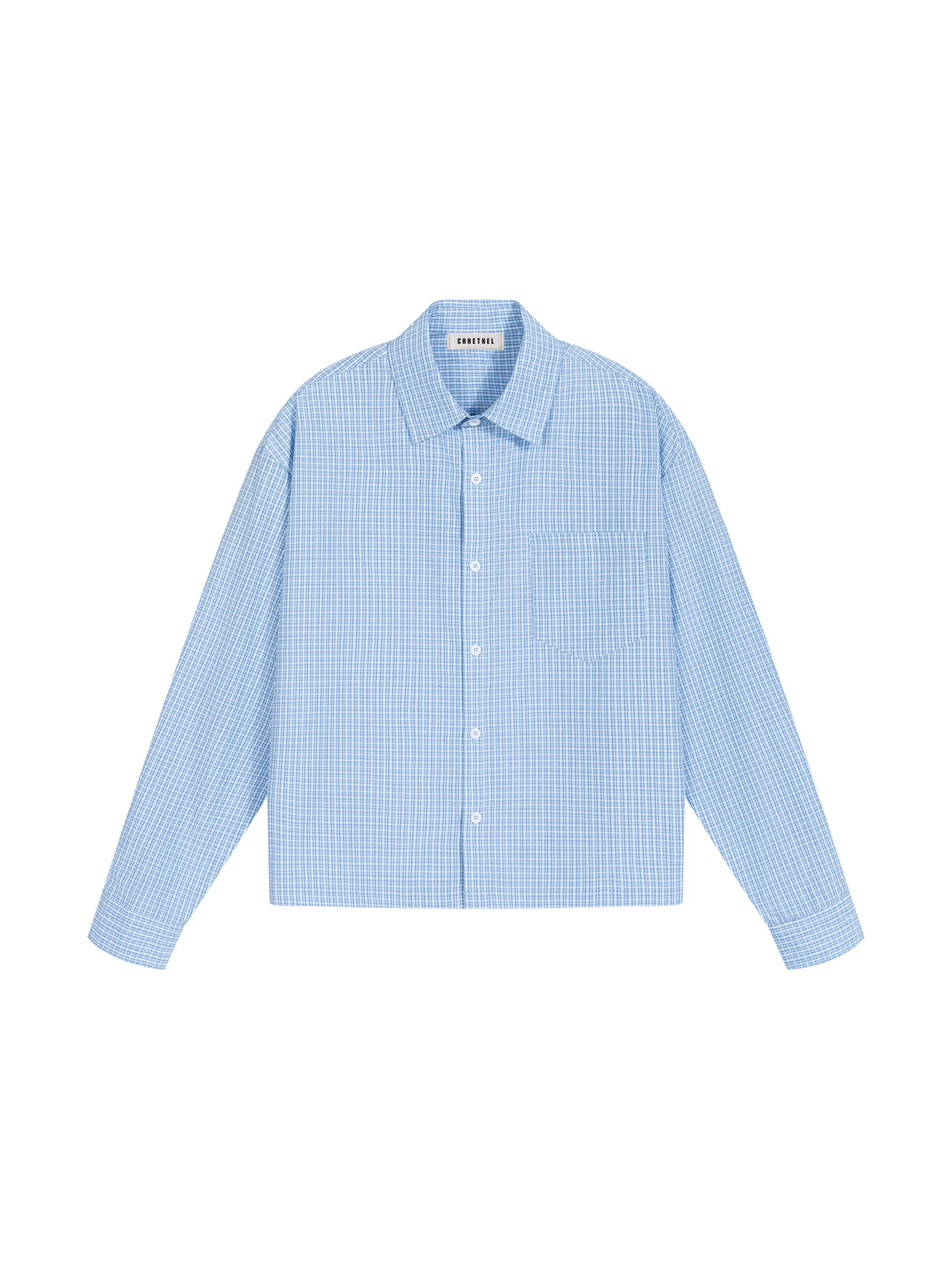 Unisex Boxy Plaid Long Sleeve Shirt 2
