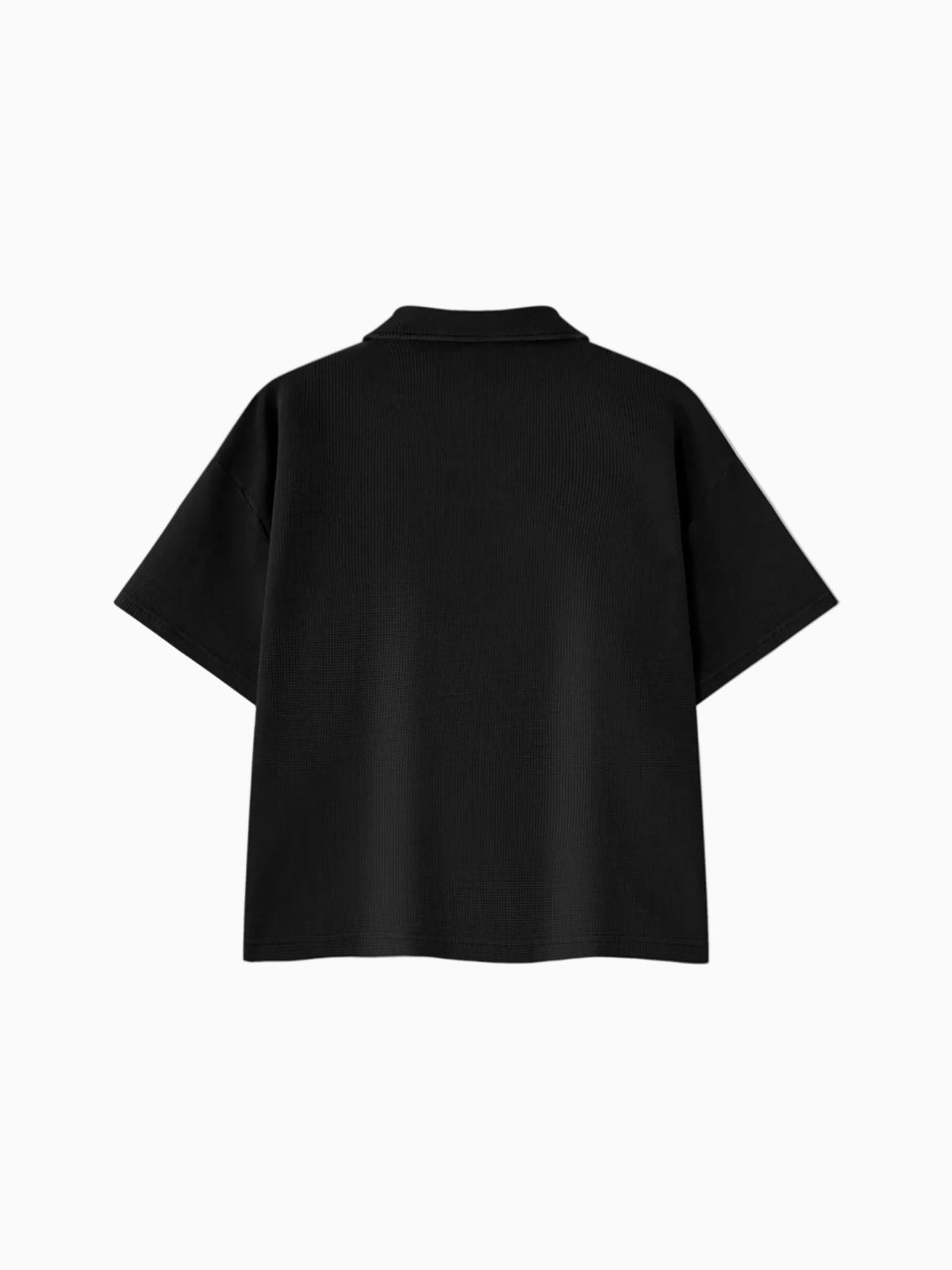 Unisex Vintage Wash Waffle Boxy Polo Shirt