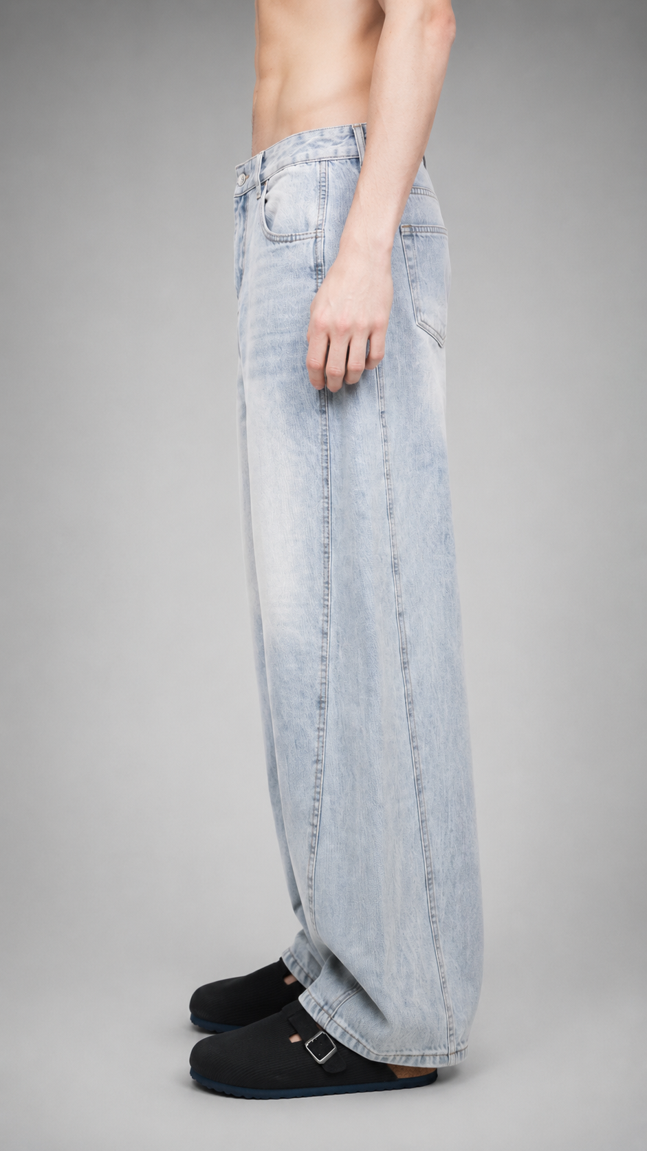 Men's Vintage Wash Sunfade Barrel Leg Jeans