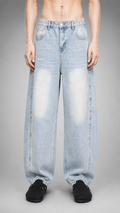 Men's Vintage Wash Sunfade Barrel Leg Jeans
