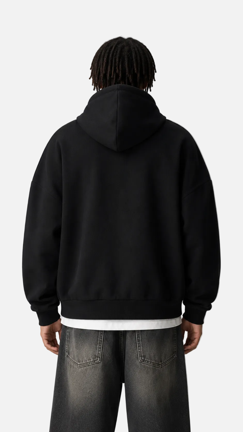 Fleeced Full-Zip Boxy Hoodie