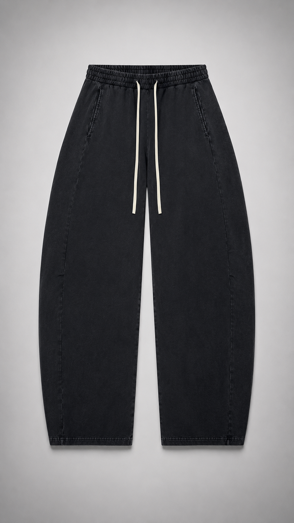 Unisex Mineral Wash Barrel Leg Pants