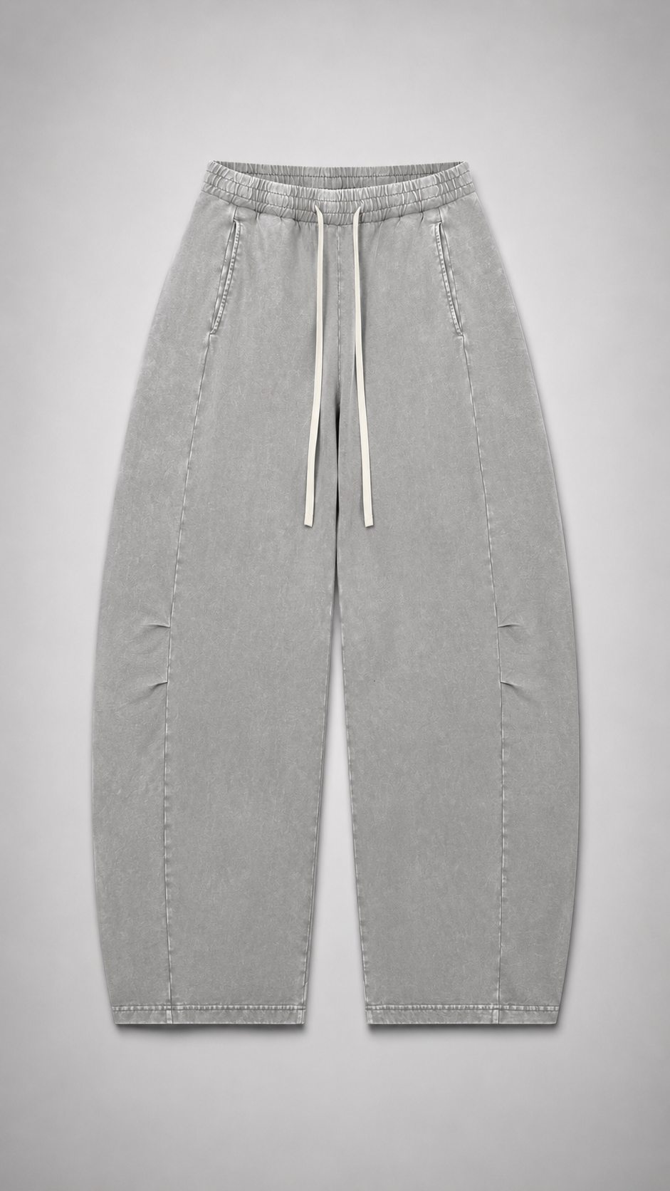 Unisex Mineral Wash Barrel Leg Pants