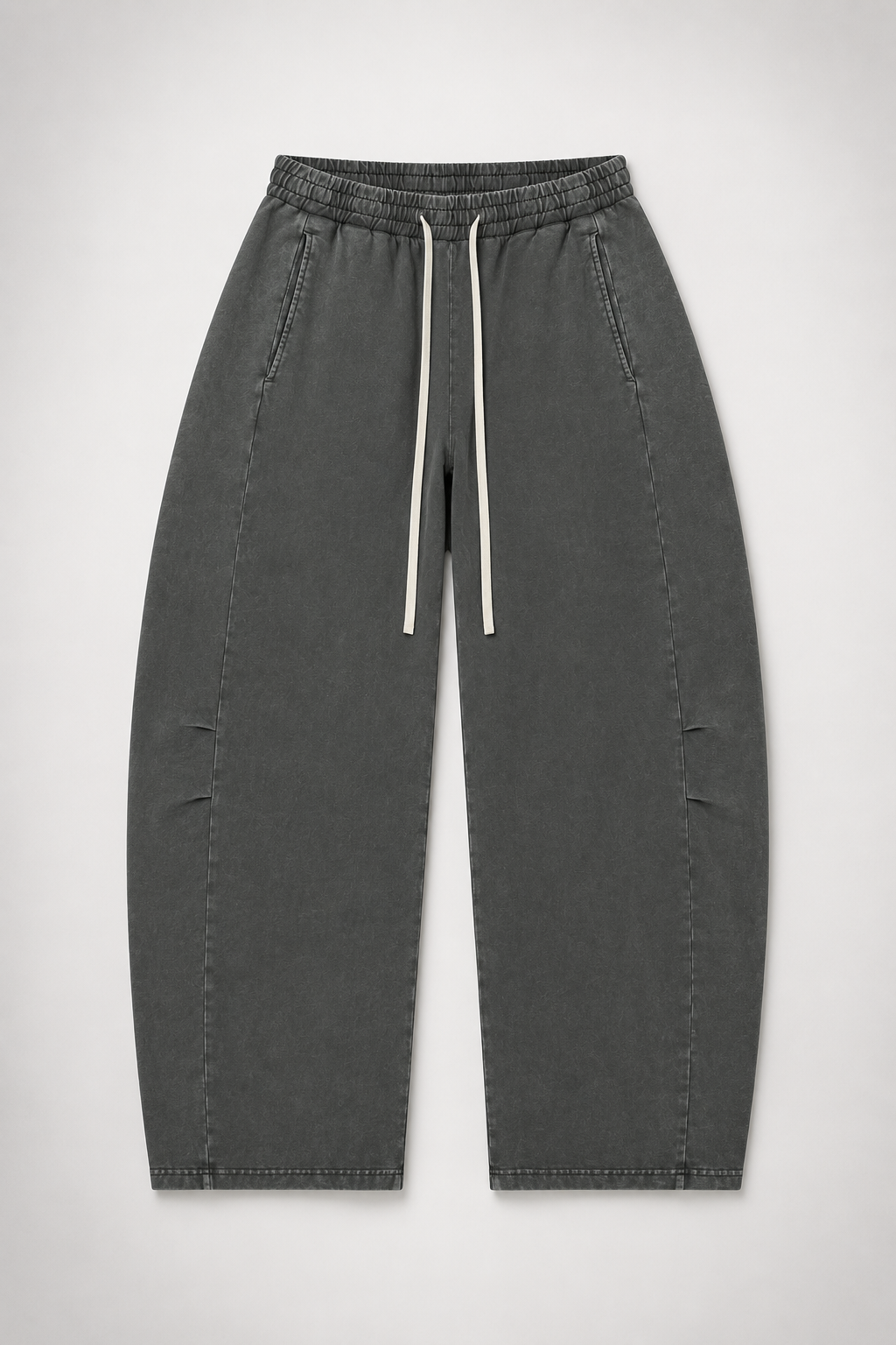 Unisex Mineral Wash Barrel Leg Pants
