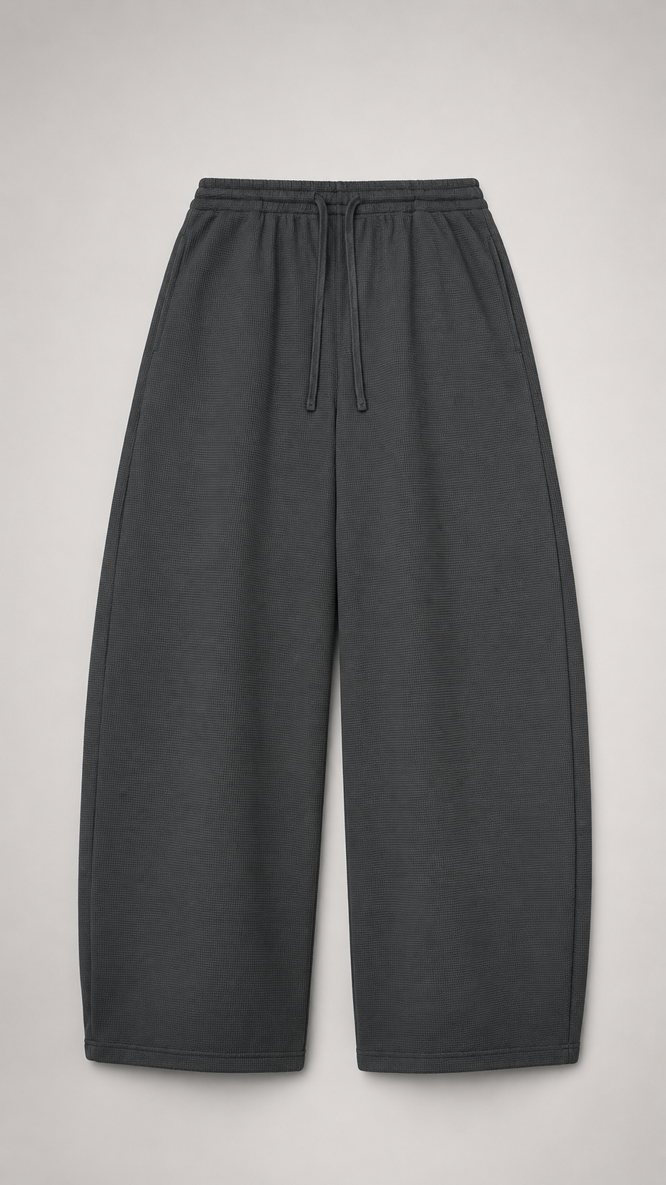 Unisex Waffle Barrel Leg Pants