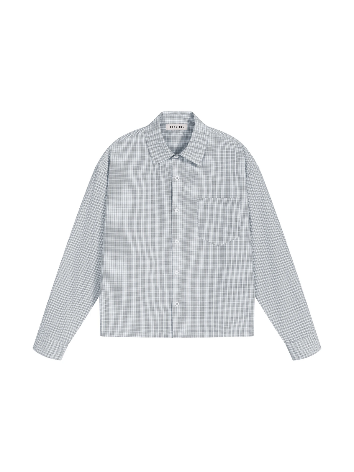 Unisex Boxy Plaid Long Sleeve Shirt 2
