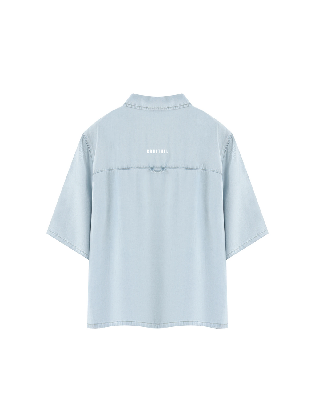 Unisex Vintage Wash Drop Shoulder Lyocell Shirt 2